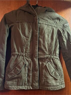 Abercrombie & Fitch Olive Green Hooded Utility Jacket